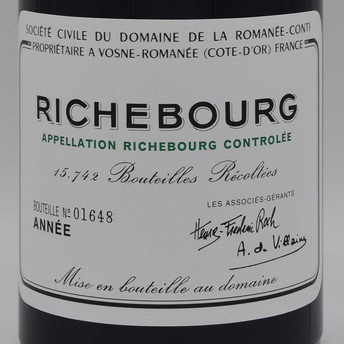 DRC Richebourg 2017, 750ml - World Class Wine