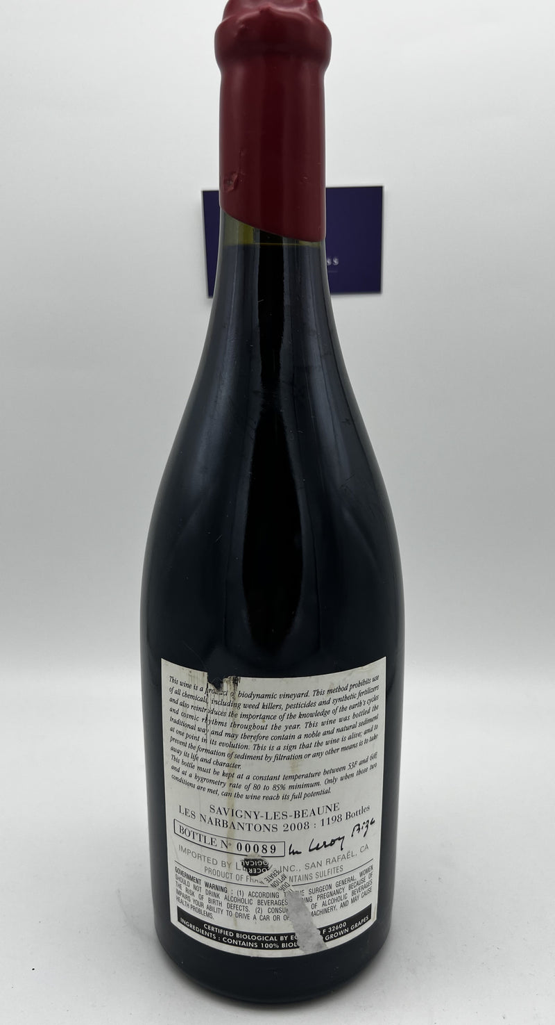 Leroy Savigny-lès-Beaune 1er Cru Les Narbantons 2008, 750ml (label damage)